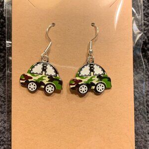Camo VW Volkeswagen Beetle Earrings